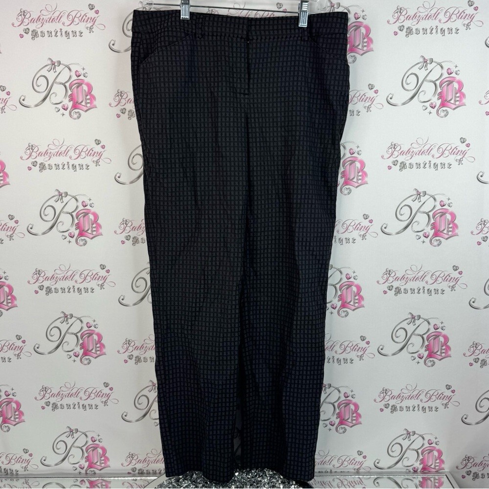 Cleo pants square pattern pockets black and Gray Checkered Pants